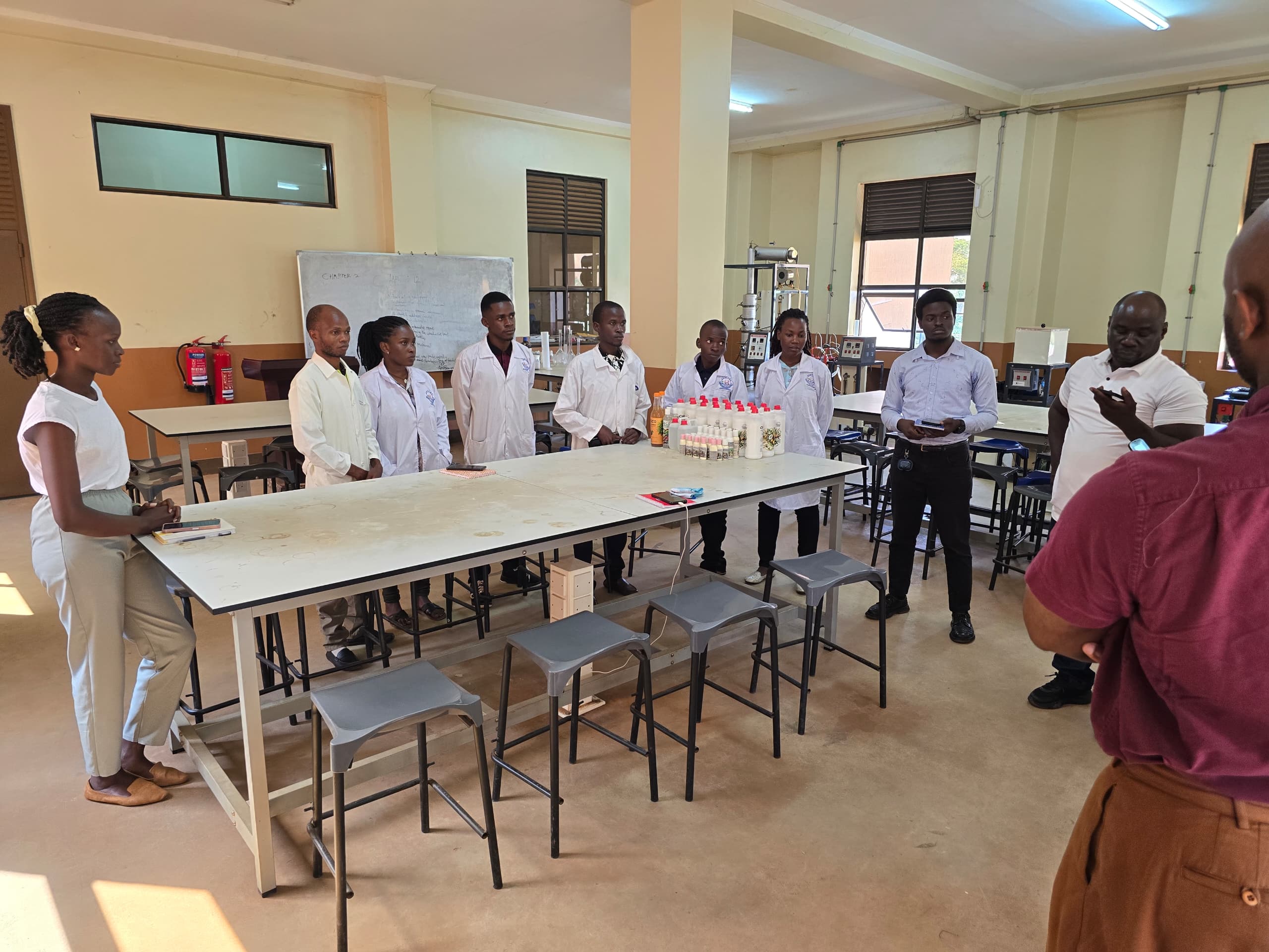 Student presenting research